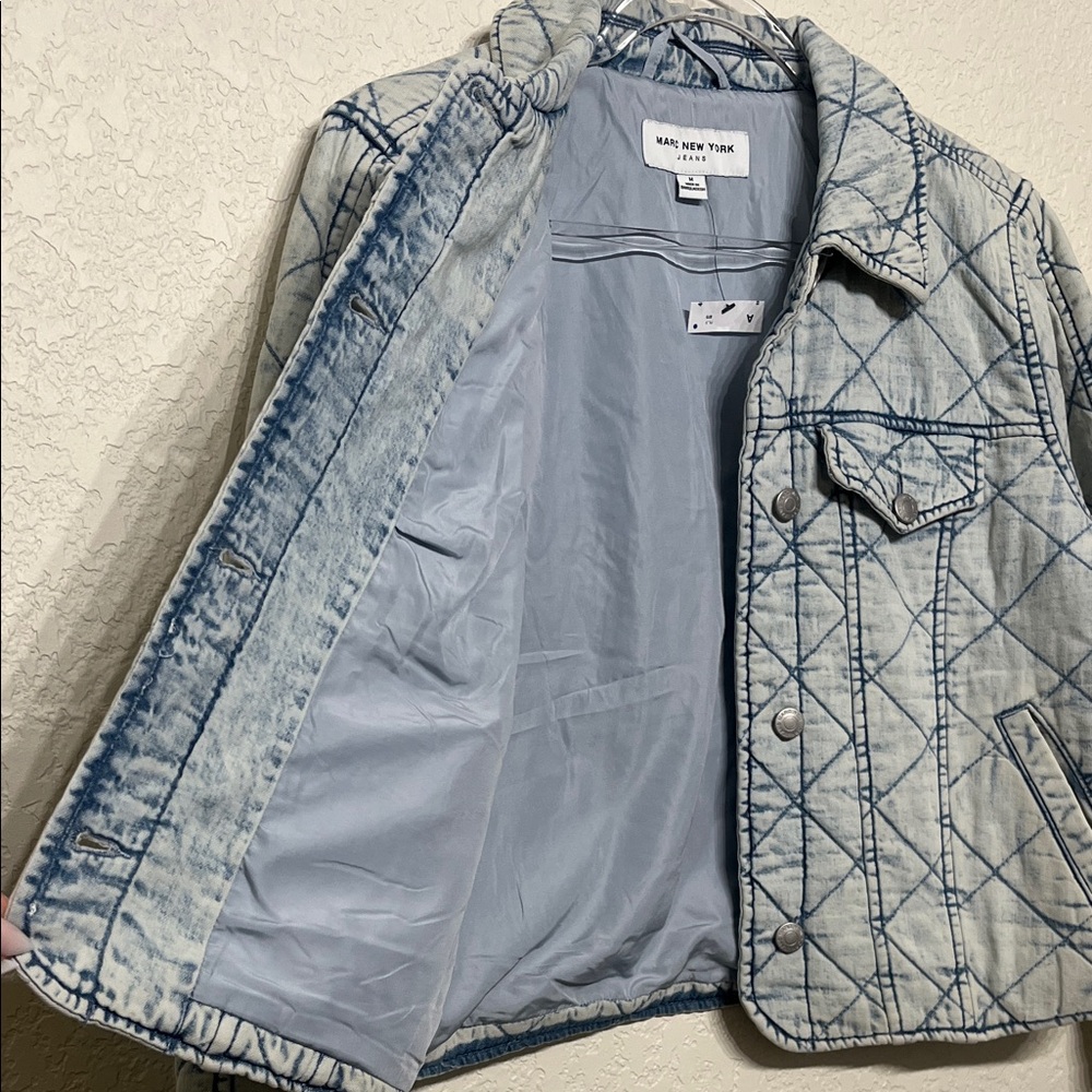 Marc New York Women’s Size Medium Light Blue Quilted Denim Jacket - Picture 7 of 11